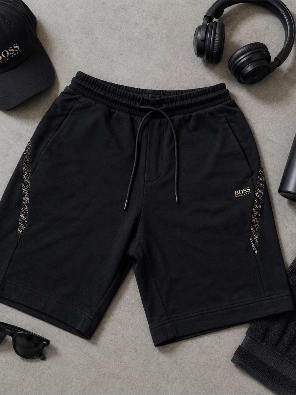 Hugo Boss Black Sweat Shorts Men’s L 8.5” Inseam Drawstring Lounge